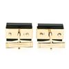 Image 3 : Modernist 14K Yellow Gold Rectangular Black Onyx Brushed Finish Swivel Cuff Link