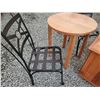 Image 2 : Wood Table, Corner Stand & 2 Metal Chairs