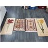 Image 1 : 4 Woven Fabric Wall Hangings