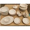 Image 1 : Large lot of dish ware white with gold trim