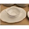Image 2 : Large lot of dish ware white with gold trim