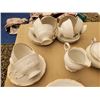 Image 8 : Large lot of dish ware white with gold trim