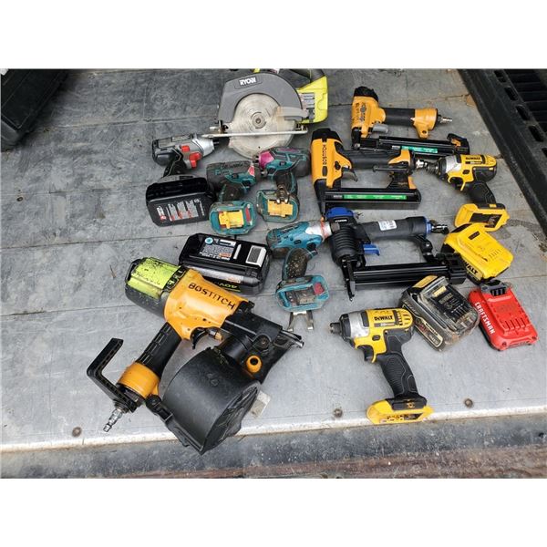 Large lot of battery & Air tools