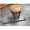 Image 1 : Carved table & walking stick