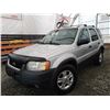 Image 1 : A8 --  2003 FORD ESCAPE XLT AWD, Grey, 274933 KM