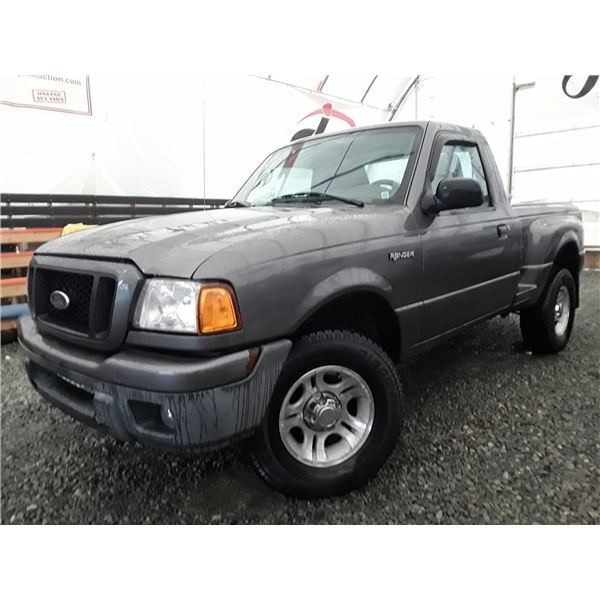 G4 --  2004 FORD RANGER SINGLE CAB, Grey, 168010 KM