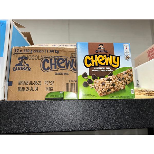 CASE LOT - Quaker chewy chocolate chip granola bars 12x120g