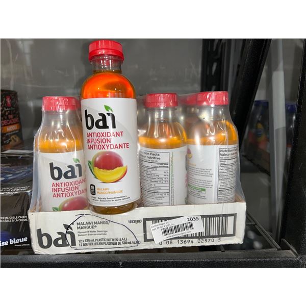 CASE LOT - Bai Malawi mango antioxidant Flavored Water Beverage  12x530ml