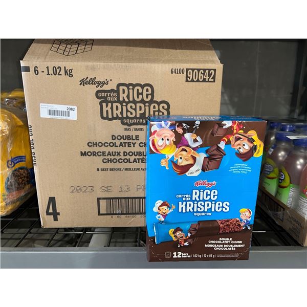 CASE LOT - Kellogg's Rice krisspies squares double chocolate chunk 6x1.02kg (12 x 85g) per box