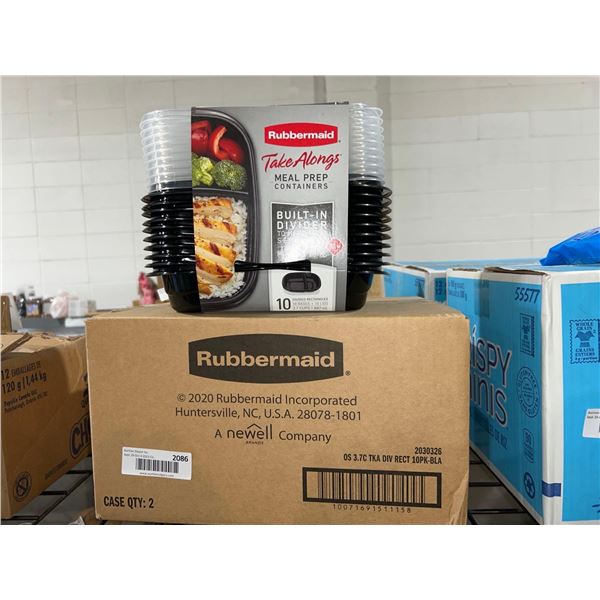 CASE LOT - Rubbermaid take along meal prep containers 2x's 10pc sets
