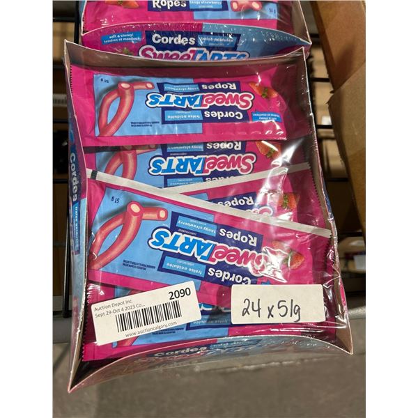 CASE LOT - Sweet Tarts tangy strawberry ropes 24x51g