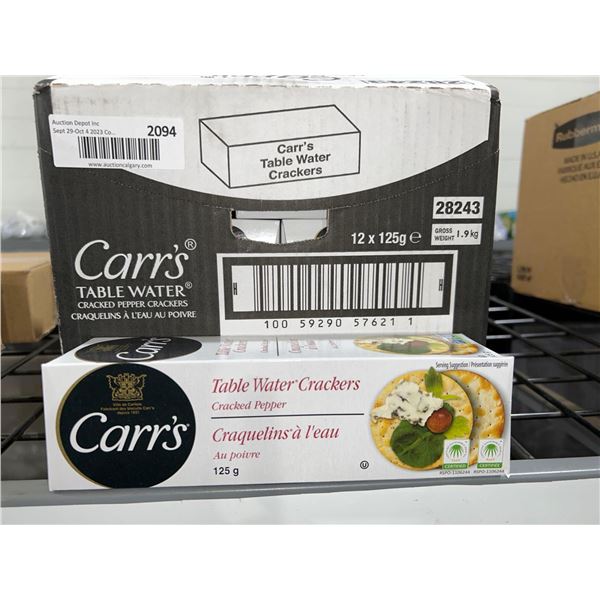 CASE LOT - Carr's cracked pepper table water crackers 12x125g