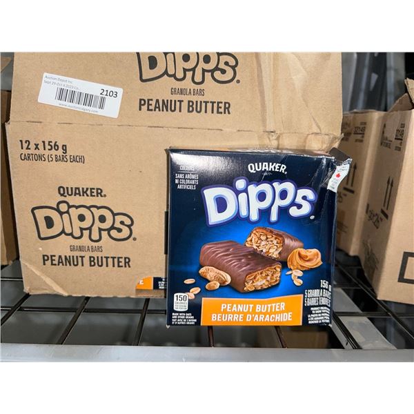 CASE LOT - Quaker dipps peanut butter granola bars 12x156g