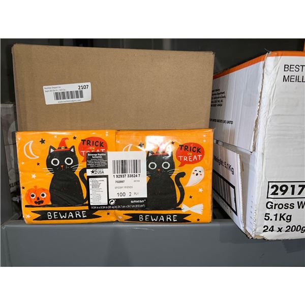 CASE LOT - Spooky friends Halloween napkins (600 pc) 6x100pk