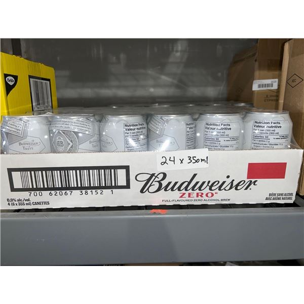 CASE LOT - Budweiser zero alcohol "beer" 24x350ml
