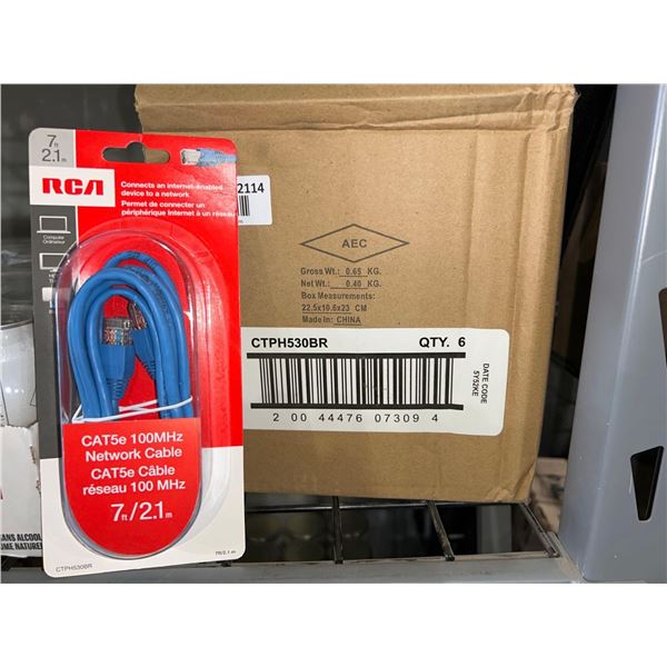 CASE LOT - RCA CAT5e network cable 6x7ft
