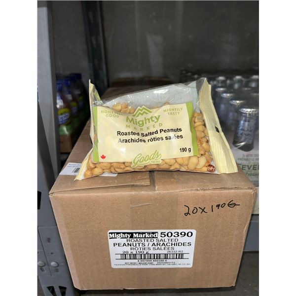 CASE LOT - Mighty Marked roasted salted peanuts 20x190g