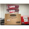 Image 1 : CASE LOT - Rubbermaid Tupperware containers 2x9.4L
