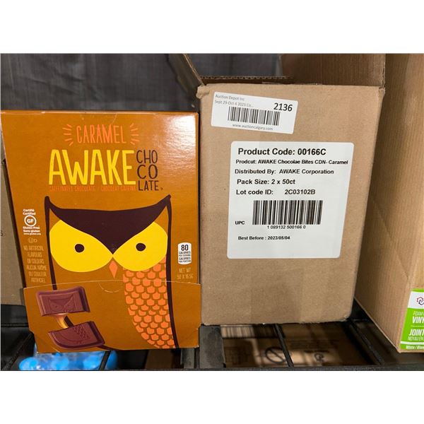 CASE LOT - Awake chocolate bites caramel flavour 2x50pc