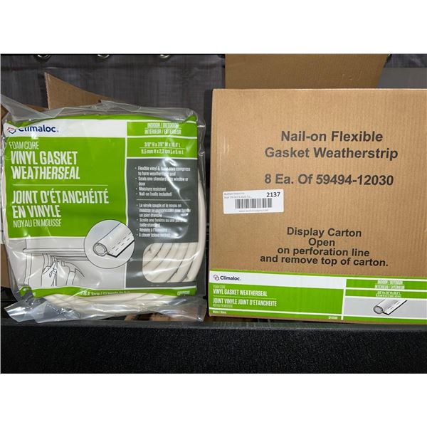 CASE LOT - Climaloc foam core vinyl gasket weather seal case lot of 8