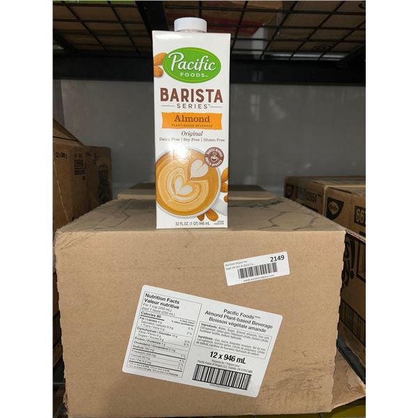 CASE LOT - Pacific foods barista series almond plant-based beverage 12x946ml