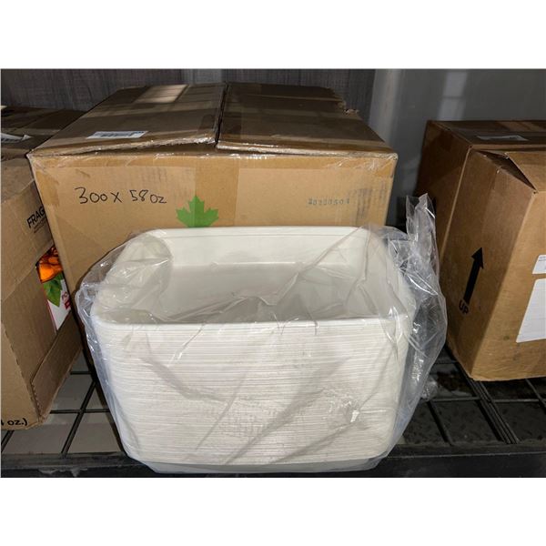 CASE LOT - Compostable lined rectangular fibre container 300x58oz