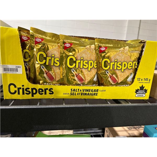 CASE LOT - Crispers salt & vinegar baked snacks 12x145g
