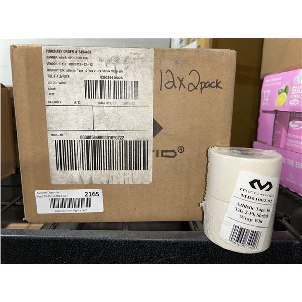 CASE LOT - McDavid athletic tape 12x2pack