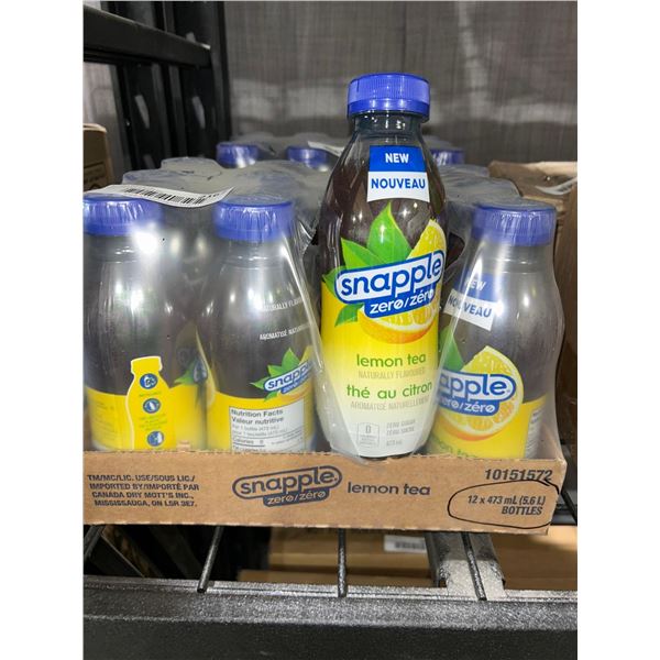 CASE LOT - Snapple zero sugar lemon tea 12x473ml