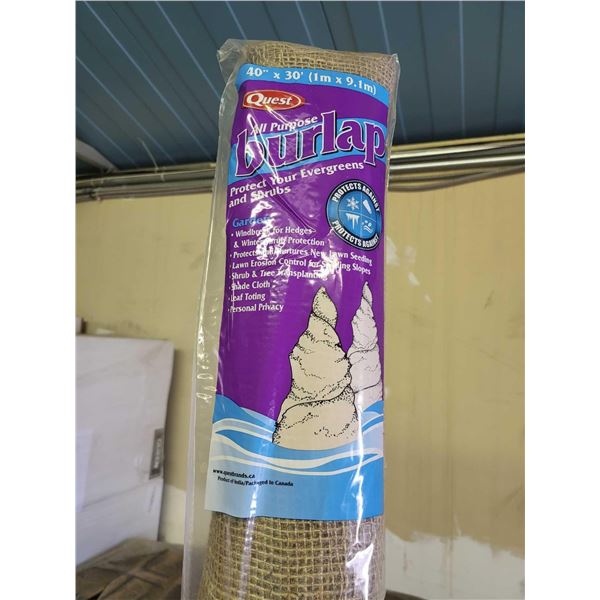 Quest All Purpose Burlap Roll - 40"x30' - Lot of 8 Rolls