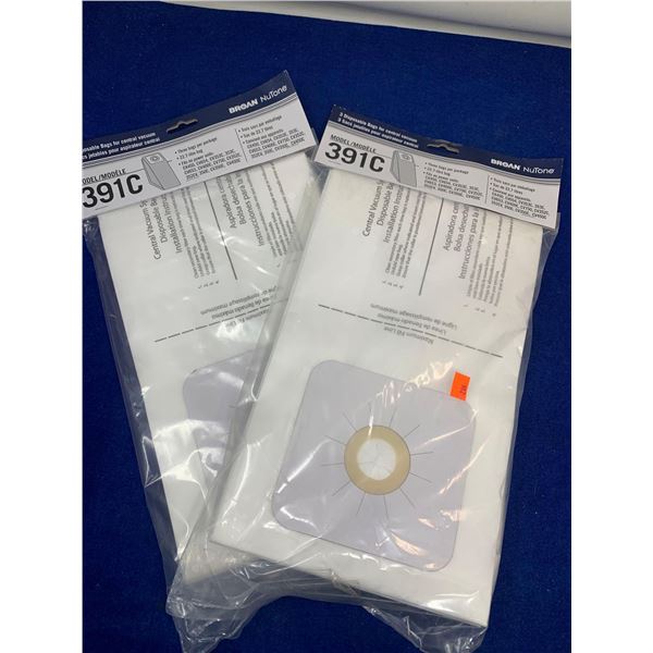 Central Vacuum System Disposable Bag- Model no. 391C (2 x 3)