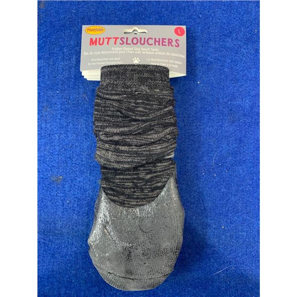 Muttluks Muttslouchers-Rubber Dipped Dog Slouch Socks (L)