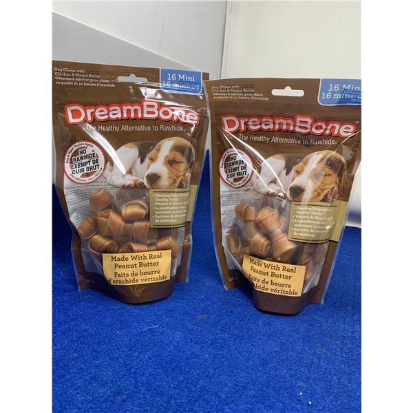 DreamBone Peanut Butter Flavour Dog Treats (2 x 256g)