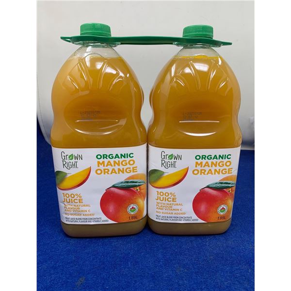 Grown Right Organic Mango Orange Juice (2 x 1.89L)