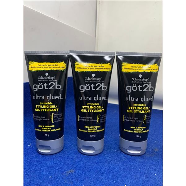 Schwarzkopf Got2b Ultra Glued Styling Gel (3 x 170g)