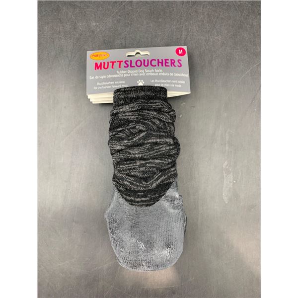 Muttluks Muttslouchers Rubber-Dipped Dog Slouch Socks (M)