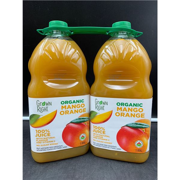 Grown Right Organic Mango Orange Juice (2 x 1.89L)