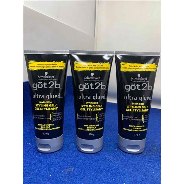 Schwarzkopf Got2b Invincible Styling Gel (3 x 170g)