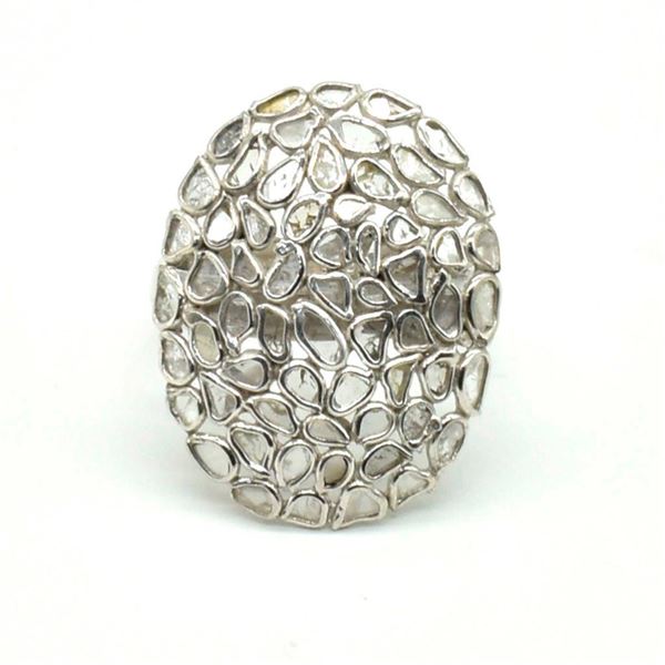 Silver Diamond (1.35ct) Rhodium Plated Ring (~weight 4.25g), Appraised Retail Value $685
