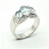 Image 3 : Silver Blue Topaz(1.9ct) Rhodium Plated Ring (~Size 0) (~length 0 inches) (~weight 6.5g), Suggested 