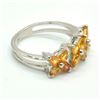 Image 2 : Silver Orange Sapphire(2.25ct) Rhodium Plated Ring ( (~weight 3.35g), Suggested Retail Value $180