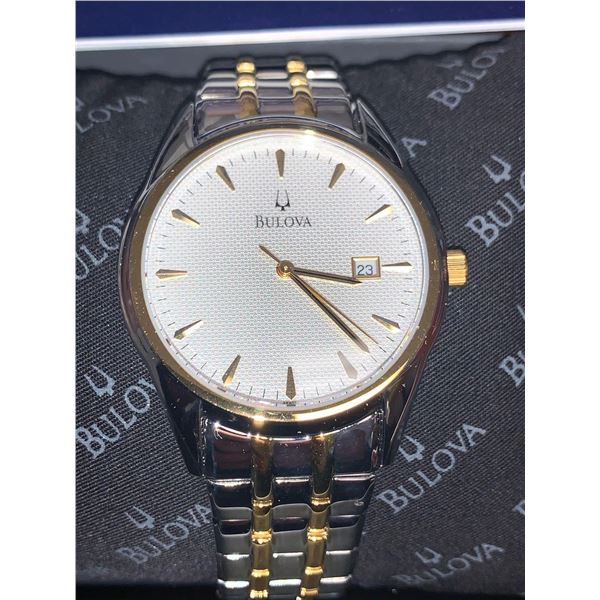 NEW Gents Bulova Date Face Quartz Wrist watch with manual and box