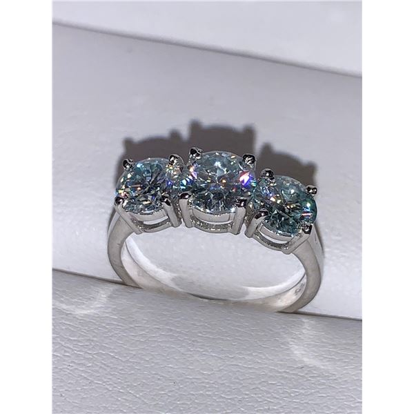 Silver .925 Stamped Round Cut 2.82 Carat Solitaires Anniversary Ring with Appraisal Certificate $2,0