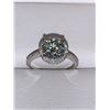 Image 2 : Silver .925 Lowered Halo Design Solitaire Moissanite & Zirconium Cluster Ring with Appraisal Certifi