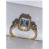 Image 1 : Natural Topaz & Diamond Emerald Cut Solitaire 1.25 Carat 925 silver on 14Kt Gold Ring with Appraisal