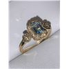 Image 2 : Natural Topaz & Diamond Emerald Cut Solitaire 1.25 Carat 925 silver on 14Kt Gold Ring with Appraisal