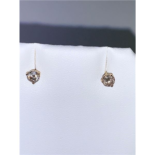 Natural Diamond Solitaires .78 carat Stud Earring Set 14K Gold with Appraisal Certificate $5900.00