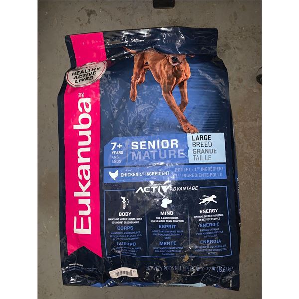 Eukanuba Senior Care chicken dog food 30lbs