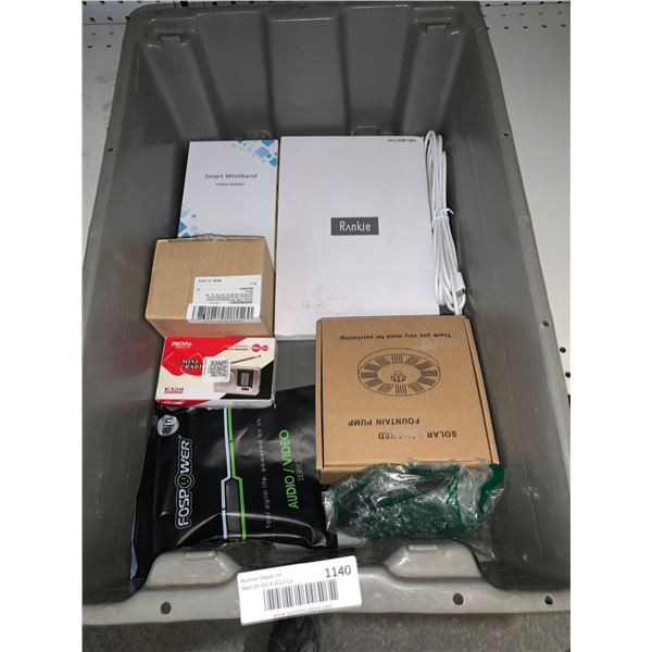 Lot of assorted NEW electronics includes tote