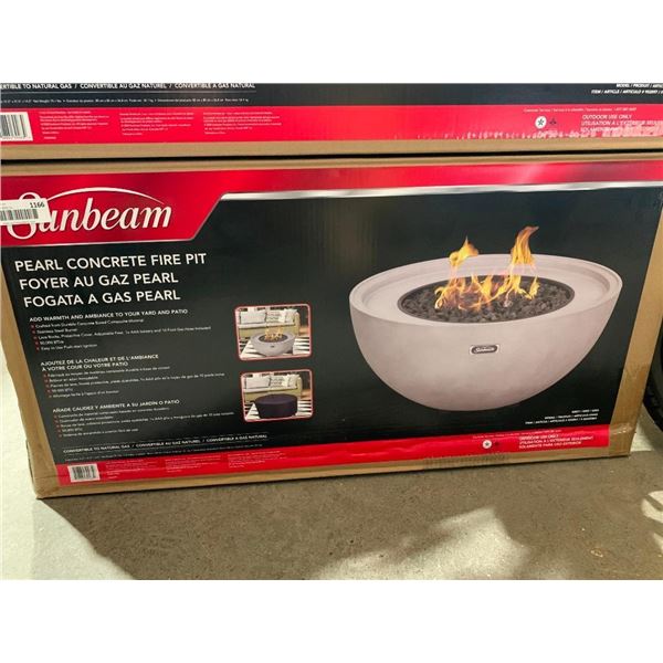 NEW Sunbeam Pearl Concrete Fire Bowl ( converts to Propane or natural Gas)